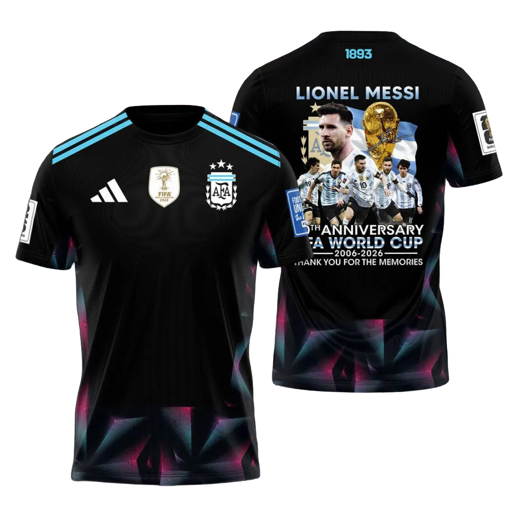 Argentina Lionel Messi FIFA World Cup Soccer T-Shirt Lionel Messi 20th Anniversary 2026 Shirt