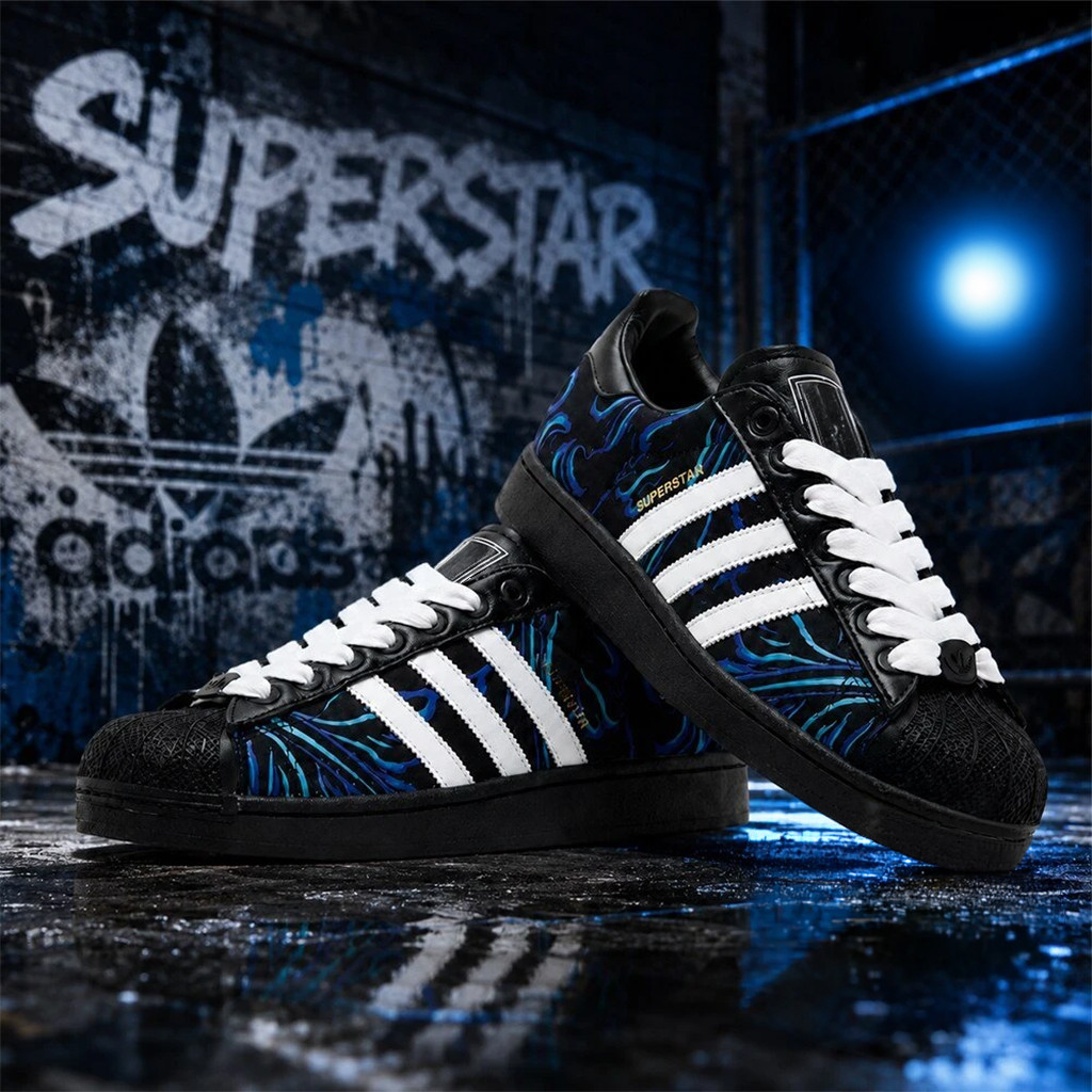 Argentina Superstar Blue Wave Pattern 2026 Sneakers Argentina World Cup Merch Football Fan Gear