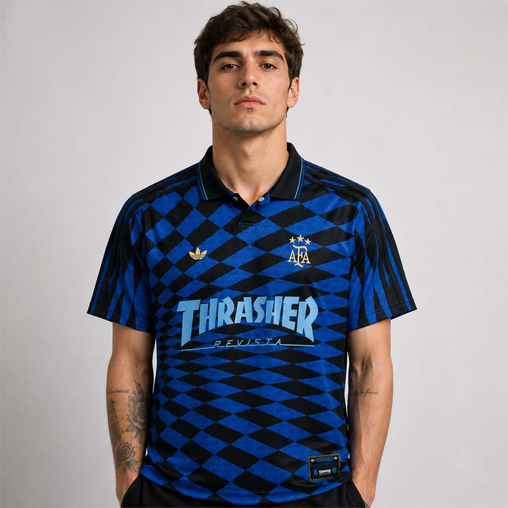 Argentina X Thrasher Iconic 1994 World Cup Inspired Polo Shirt Father's Day Gift From Daughter