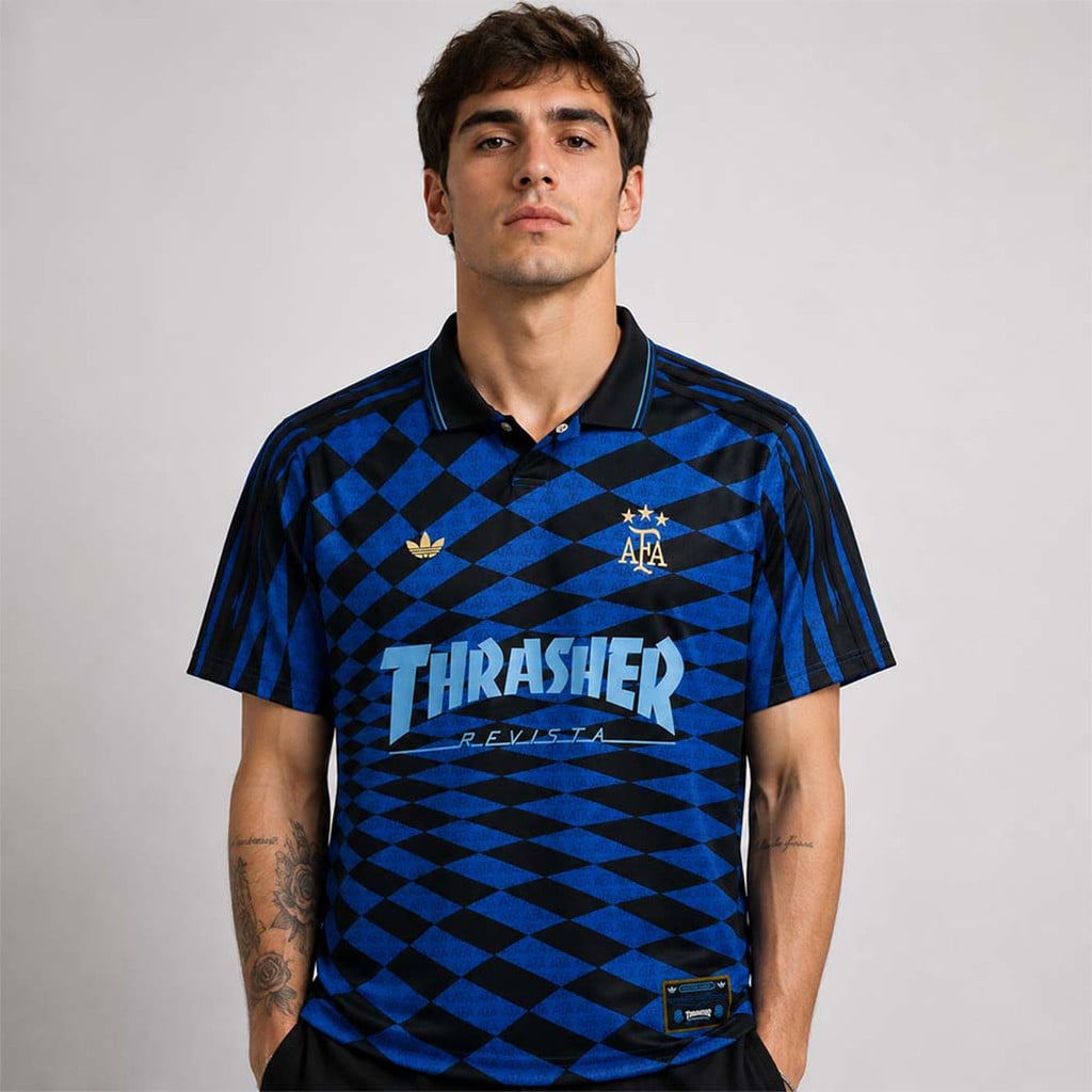 Argentina X Thrasher Iconic 1994 World Cup Inspired Polo Shirt Father's Day Gift From Daughter