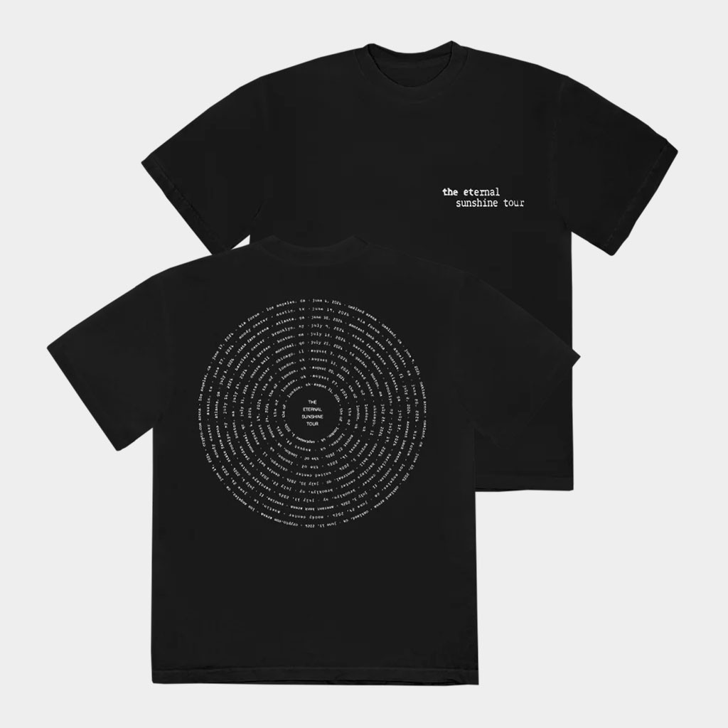 Ariana Grande Merch 2026 Eternal Sunshine Tour Swirl T-Shirt Black Gifts For Music Lovers