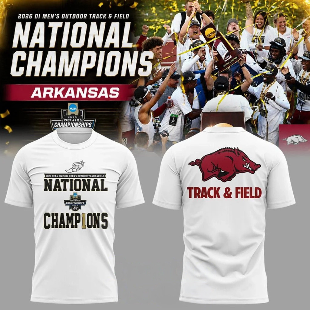 Arkansas Razorbacks 2026 D1 Men's Outdoor Track Field National Champions T-Shirt Fan Merch
