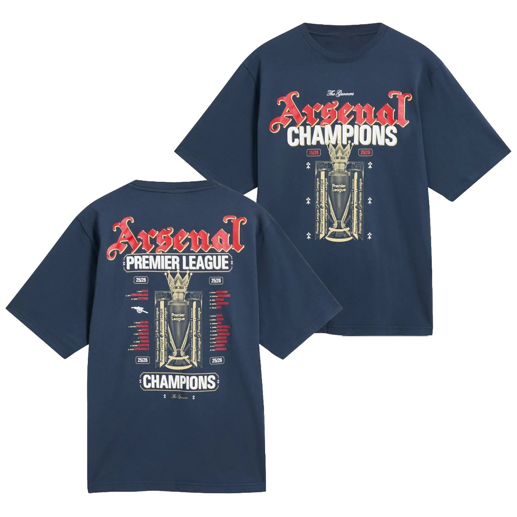 Arsenal Champions Shirt 2026 Arsenal Premier League Champions 25 26 T-Shirt Fan Merch Navy