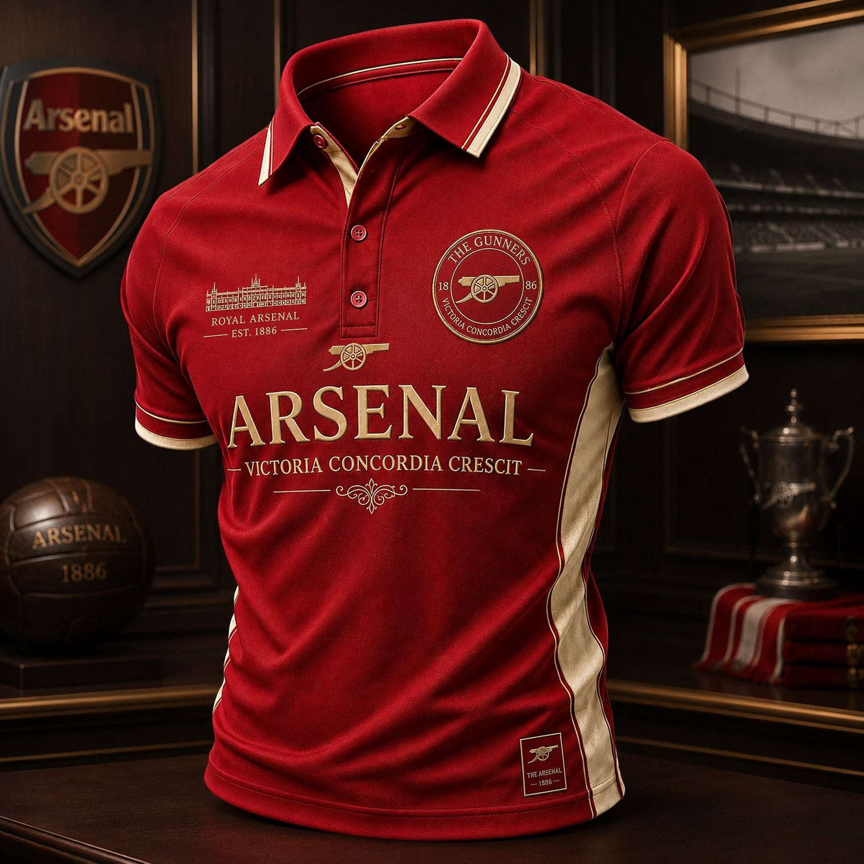 Arsenal Royal 2026 Polo Shirt 1886-2026 Arsenal FC Merch Gifts For Football Fan
