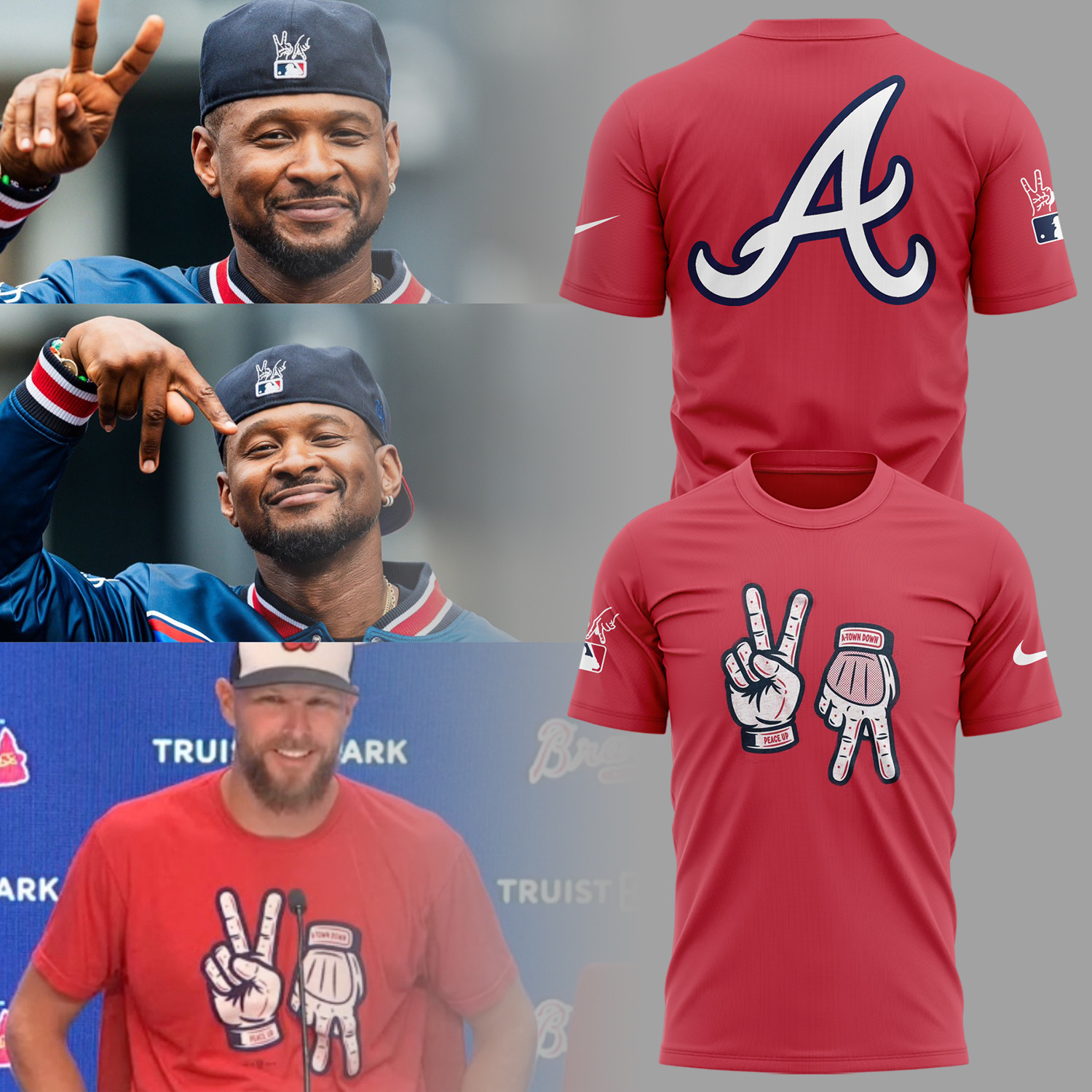 Atlanta Braves 2026 Peace Up A-Town Down T-Shirt Atlanta Braves Merch Gifts For Baseball Fan