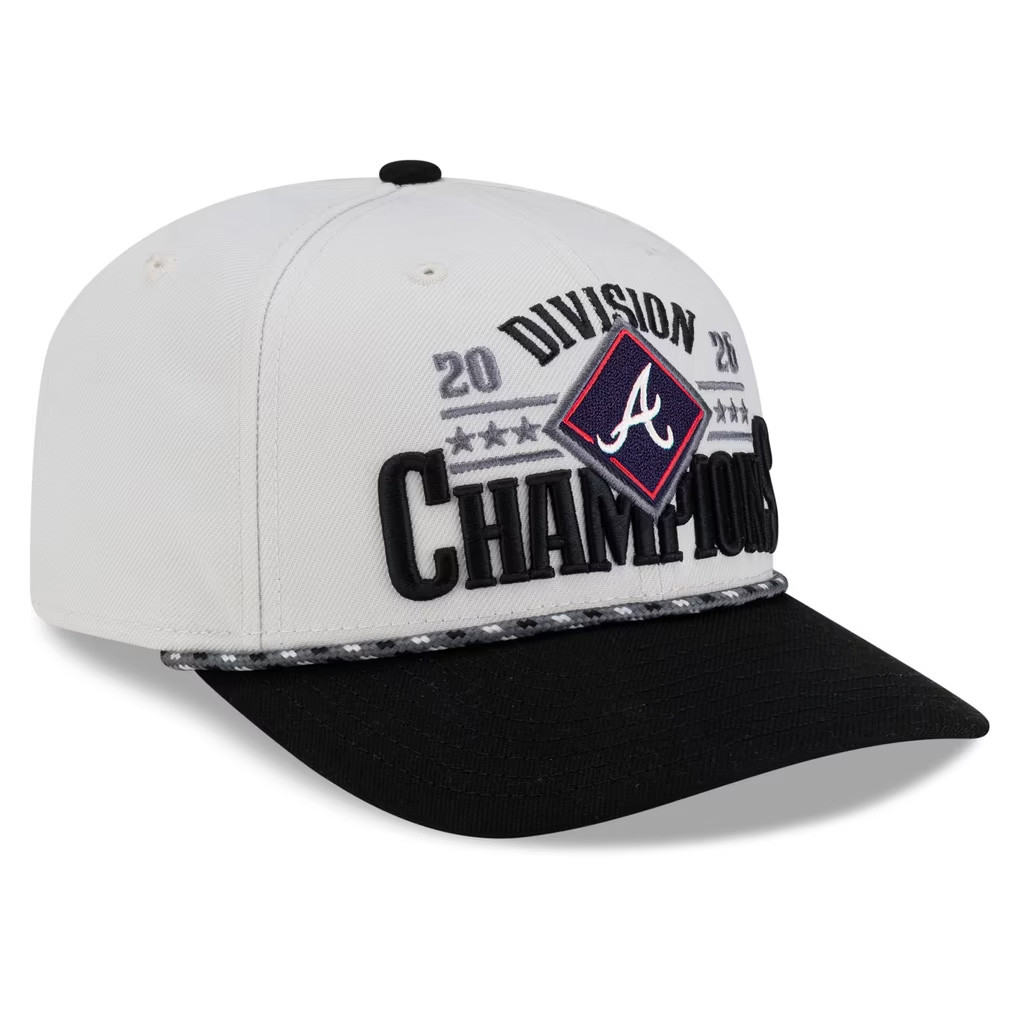 Atlanta Braves Merch 2026 New Era NL East Division Champions Locker Room Hat Baseball Fan Gear