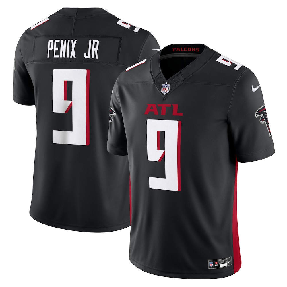 Atlanta Falcons Merch - Men's Michael Penix Jr. Vapor F.U.S.E. Limited Jersey, Black  - Football Gift Idea