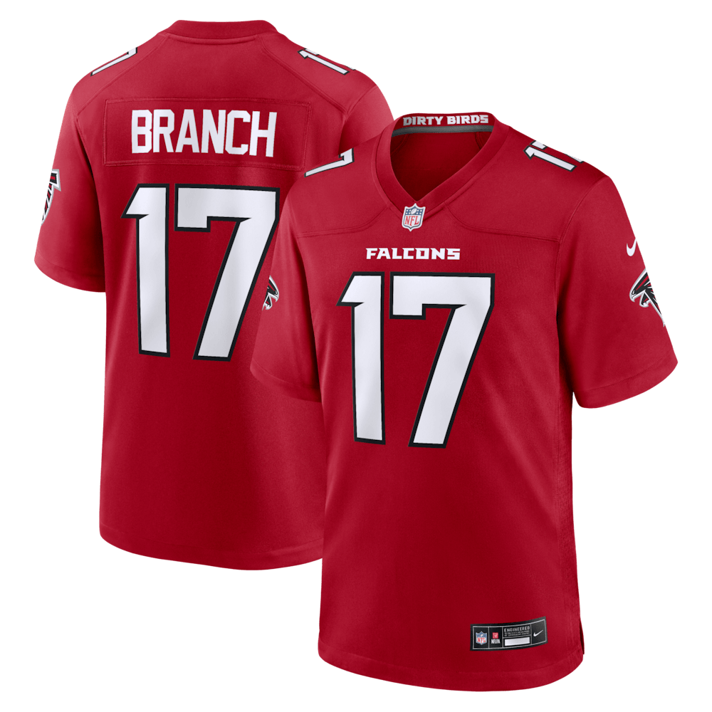 Atlanta Falcons Merch - Men's Zachariah Branch Team Game Jersey, Red - Football Gift Ideas For Men
