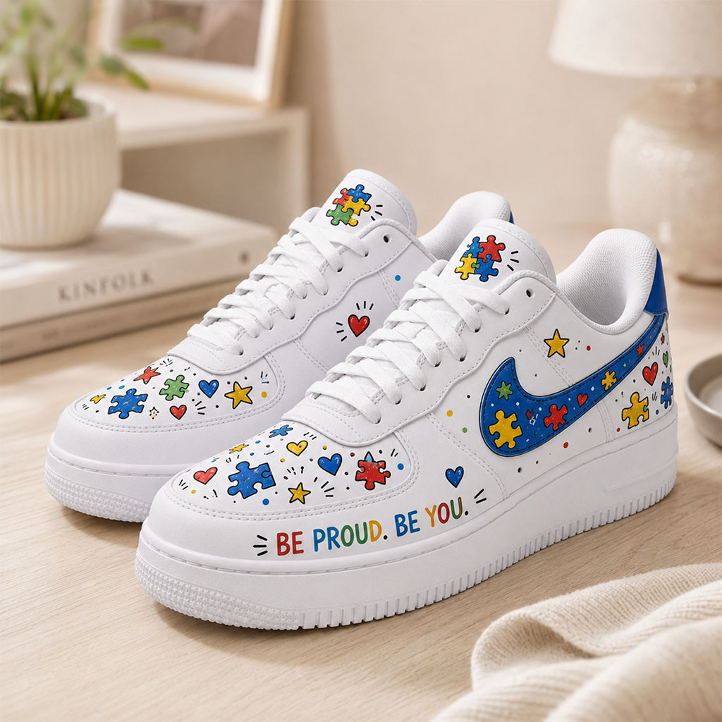 Autism Awareness Sneakers Be Proud Be You Puzzle Shoes Gifts For Him Her