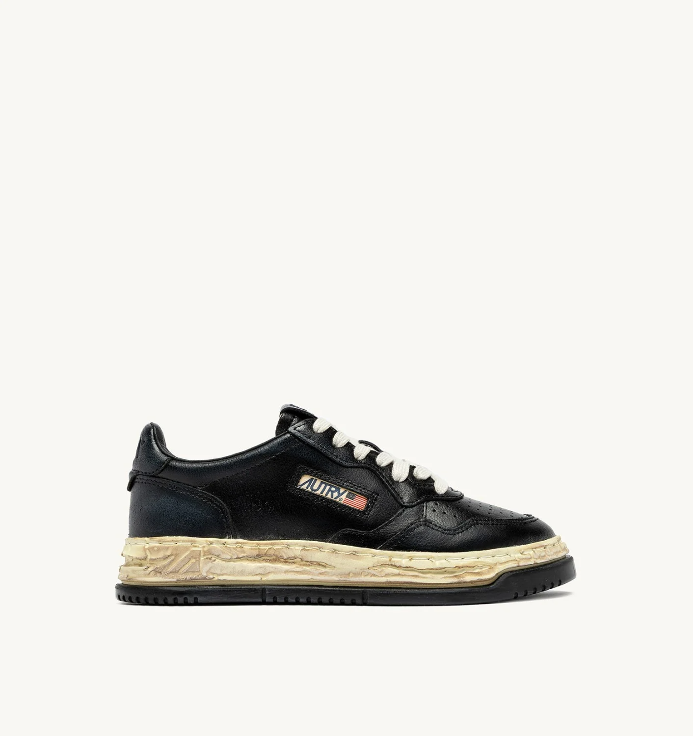 Autry x Maison Mihara Yasuhiro Medalist Low Leather Black Sneakers