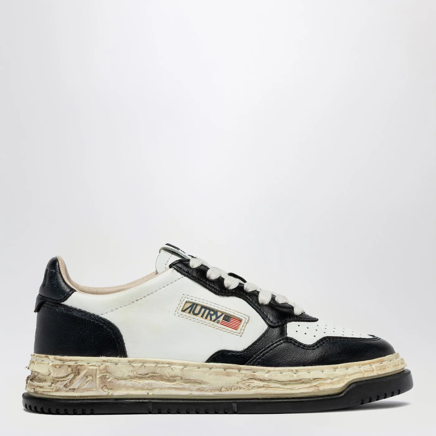 Autry x Maison Mihara Yasuhiro Medalist Low Leather Black White Sneakers