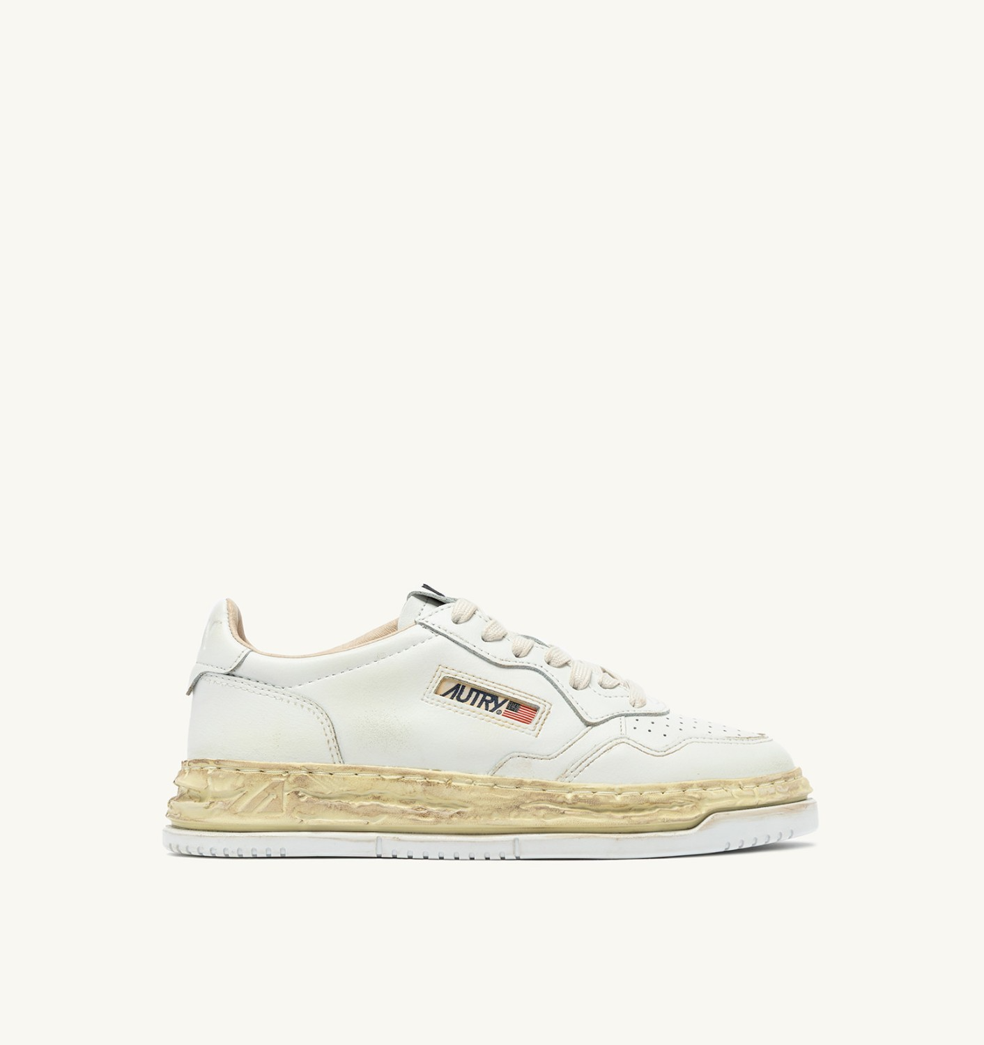 Autry x Maison Mihara Yasuhiro Medalist Low Leather Full White Sneakers