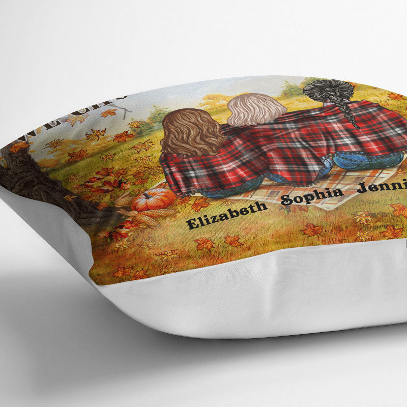 Autumn Flannel Best Friends Choose For Ourselves - Personalized Custom Pillow - Image 3