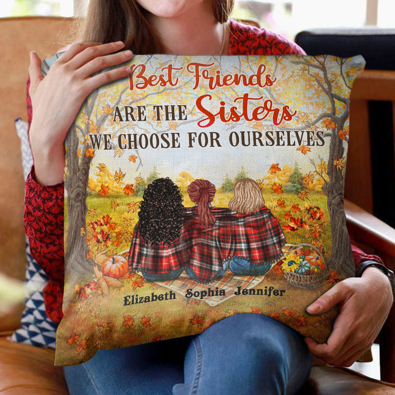 Autumn Flannel Best Friends Choose For Ourselves - Personalized Custom Pillow - Image 2