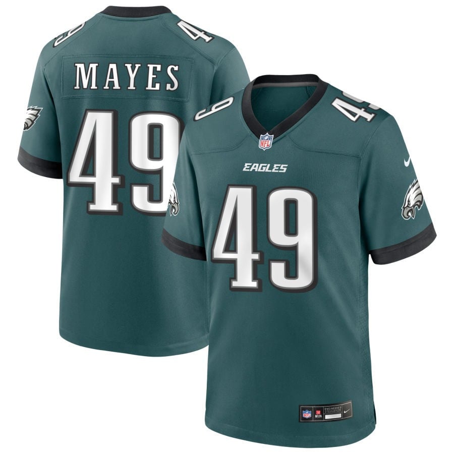 B.J. Mayes Philadelphia Eagles 2025 Game Jersey - Midnight Green