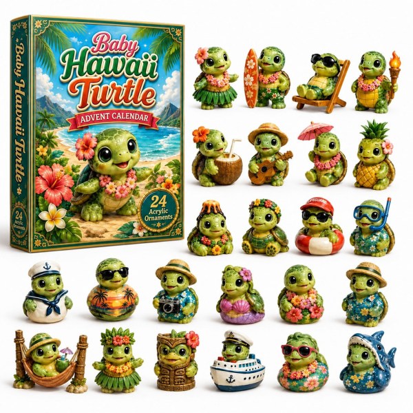 Baby Hawaii Turtle Advent Calendar 2026 Christmas Tree Ornament Gifts For Turtle Lovers - Image 2