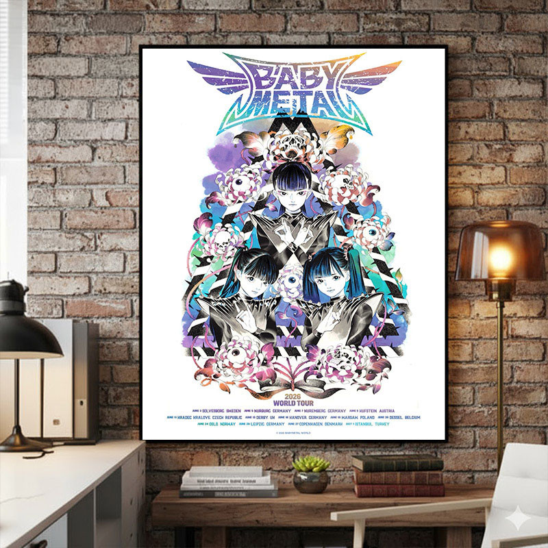 Babymetal World Tour 2026 Poster Babymetal Merch Wall Art Decorations