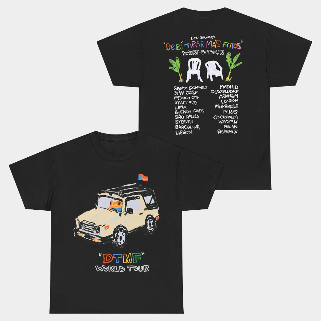 Bad Bunny Merch 2026 World Tour Jeep T-Shirt DTMF Tour Merch Gifts For Rap Music Lovers