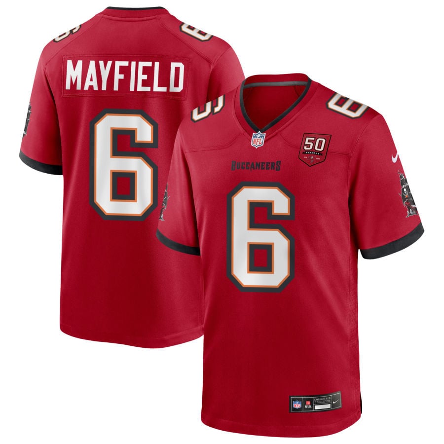 Baker Mayfield Tampa Bay Buccaneers 2025 50th Season Game Jersey - Red