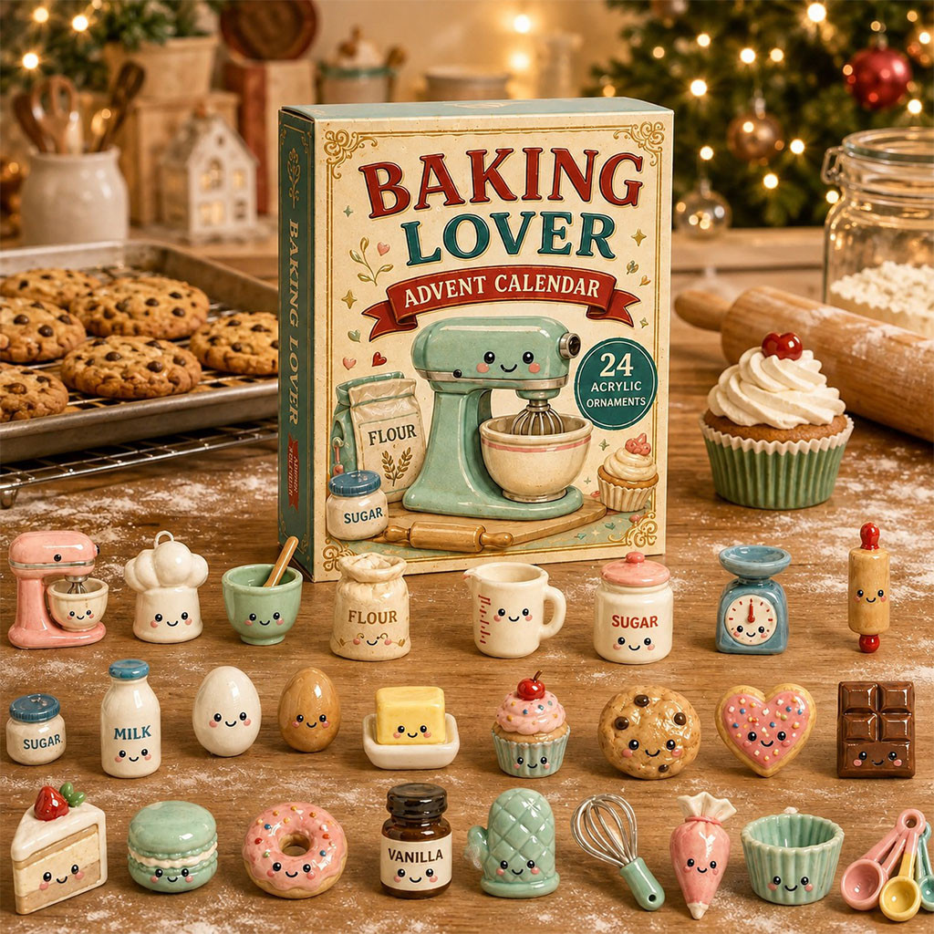 Baking Cookie Kitchen Advent Calendar 2026 24 Acrylic Christmas Ornaments Baking Lover GIfts