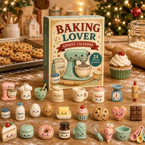 Baking Cookie Kitchen Advent Calendar 2026 24 Acrylic Christmas Ornaments Baking Lover GIfts - Image 2