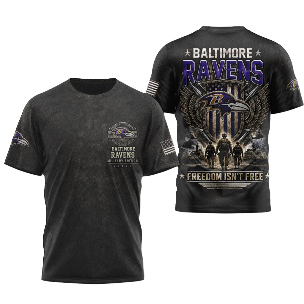 Baltimore Ravens Freedom Isn't Free T-Shirt Military Shirt Baltimore Ravens Merch 2026