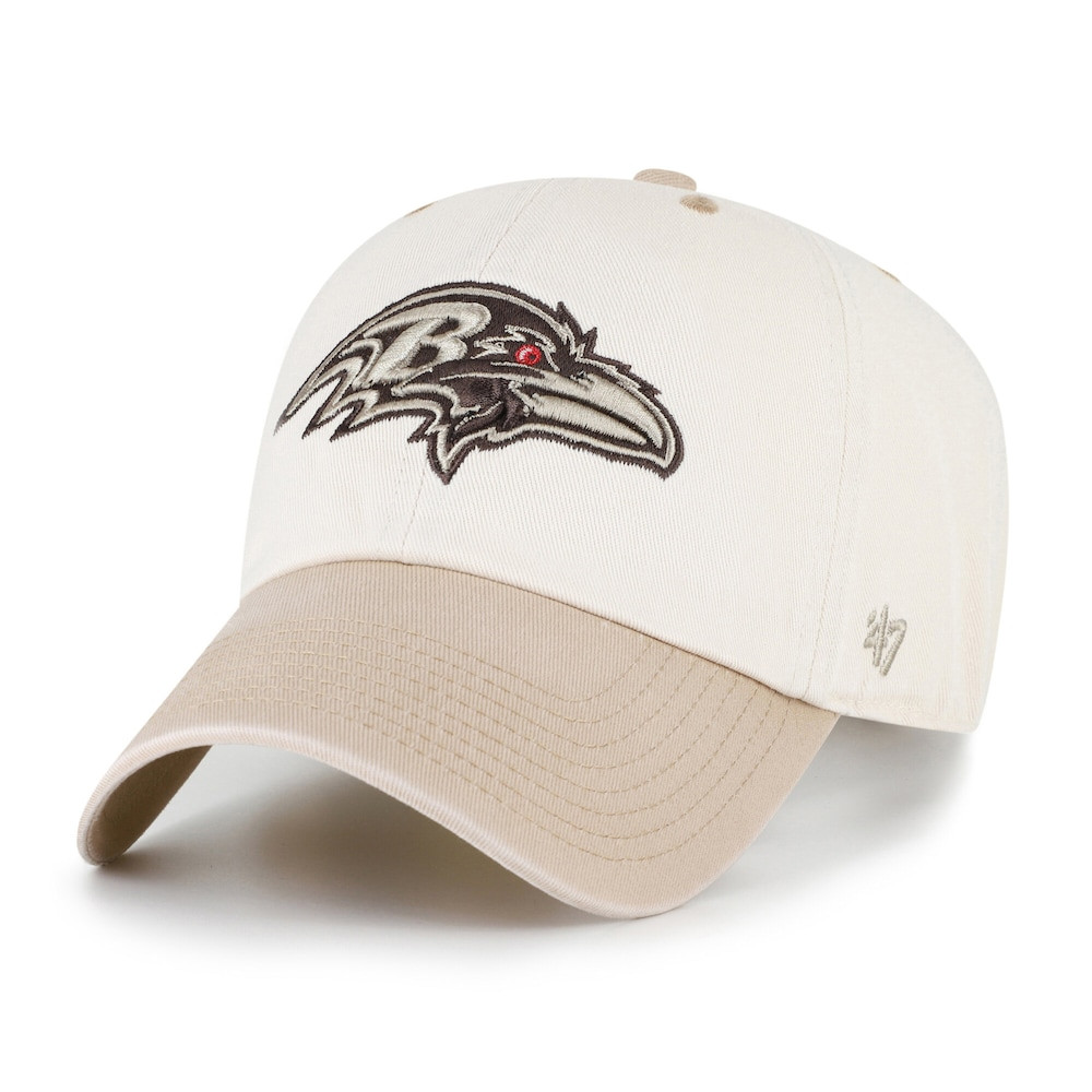 Baltimore Ravens Merch - Men's '47 Natural Tan Neutral Terrain Clean Up Adjustable Hat - American Football Presents