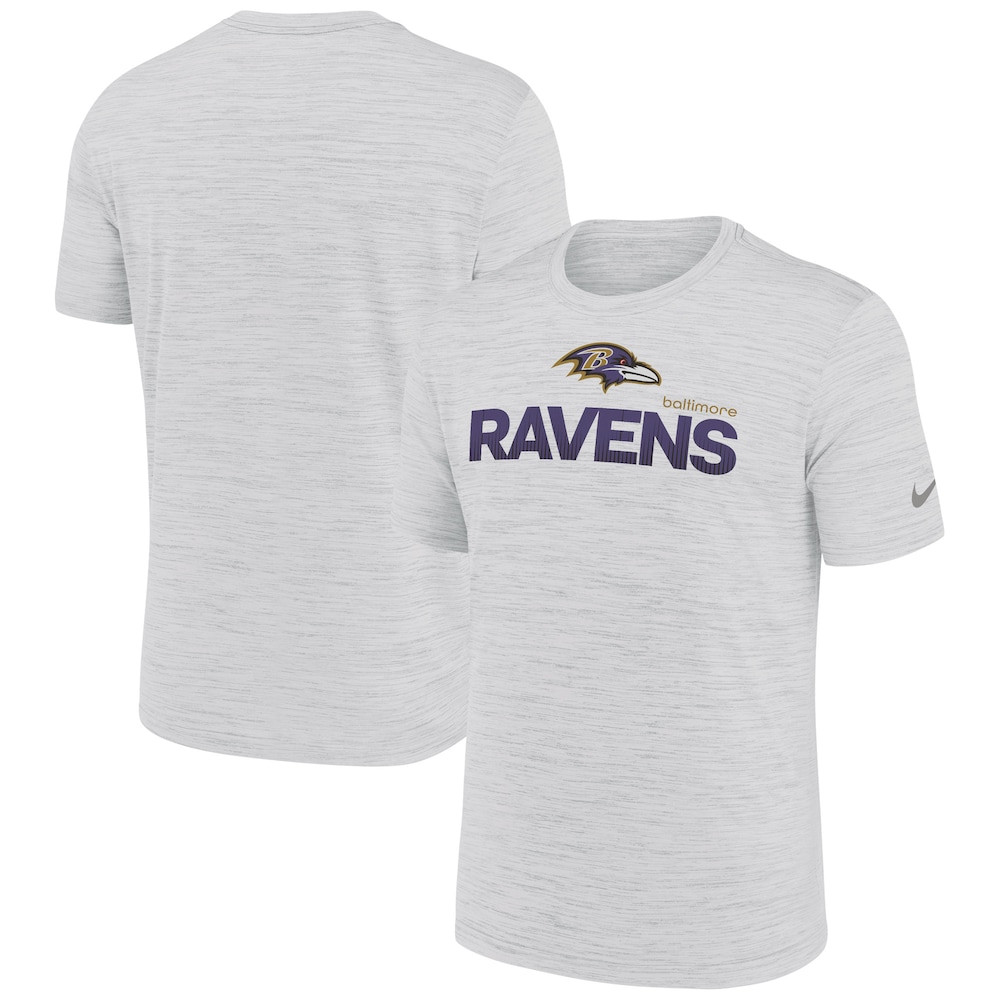 Baltimore Ravens Merch - Men's Ash Blitz Velocity Modern Dri-FIT T-Shirt - Cool Gifts For Football Fans
