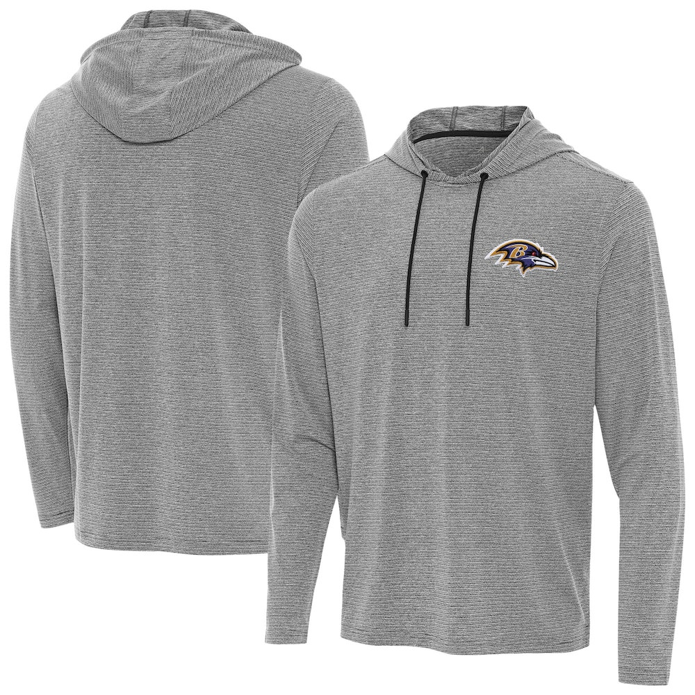 Baltimore Ravens Merch - Men's Heather Changeover Hoodie, Black - Antigua - Christmas Gifts For Football Fans