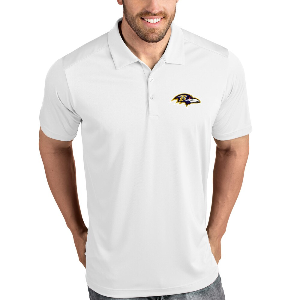 Baltimore Ravens Merch - Tribute Polo -, White - Antigua - Gift For Football Fans