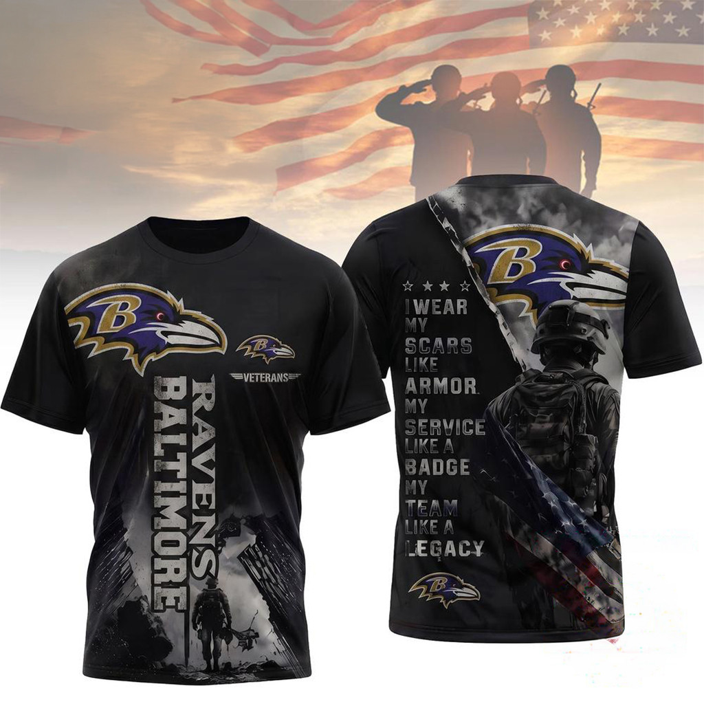 Baltimore Ravens Veterans Legacy Team T-Shirt 2026 Baltimore Ravens Merch Football Fan Gifts
