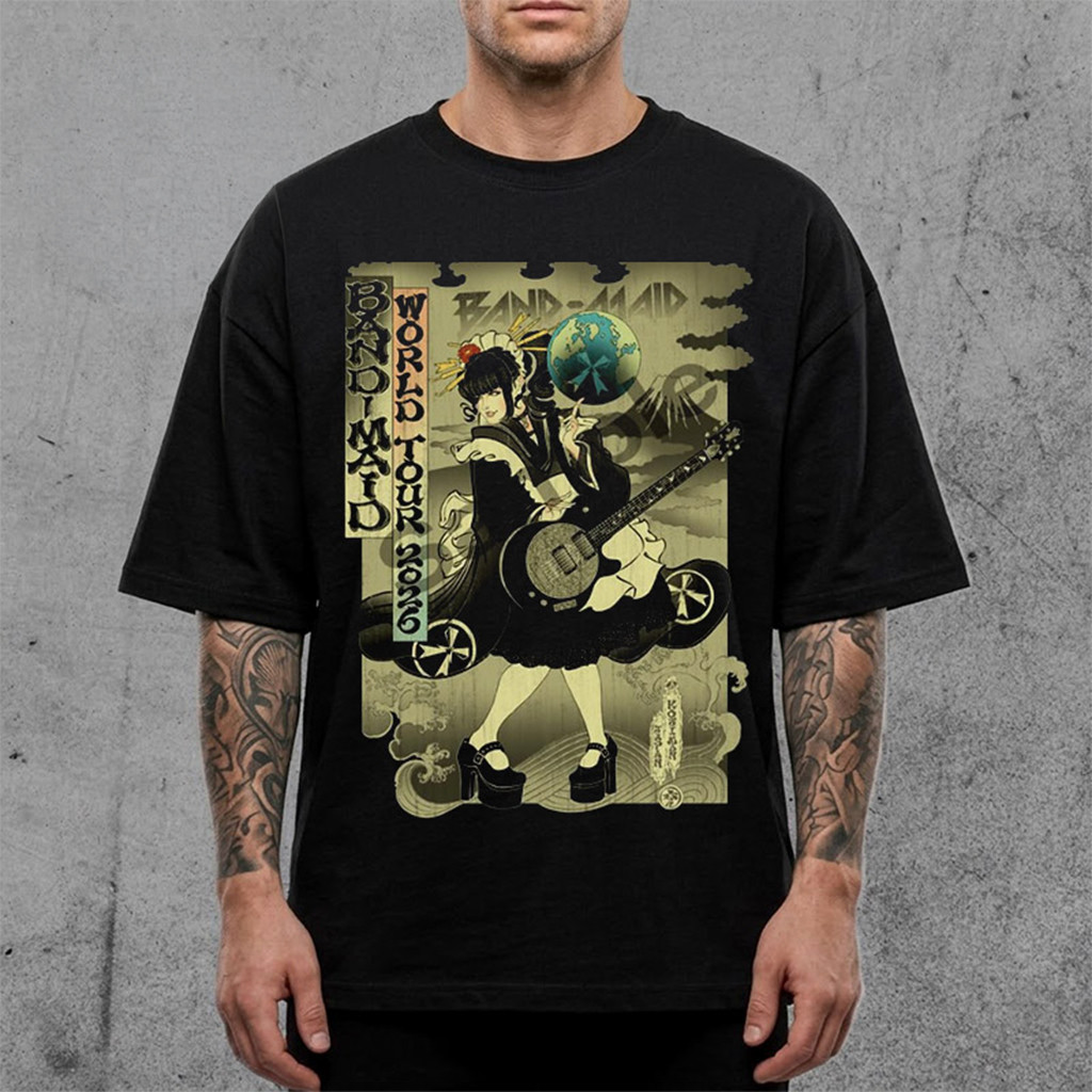 Band Maid World Tour 2026 Ukiyo E Artwork By Kojiman T-Shirt Band Maid Merch Fan Gifts