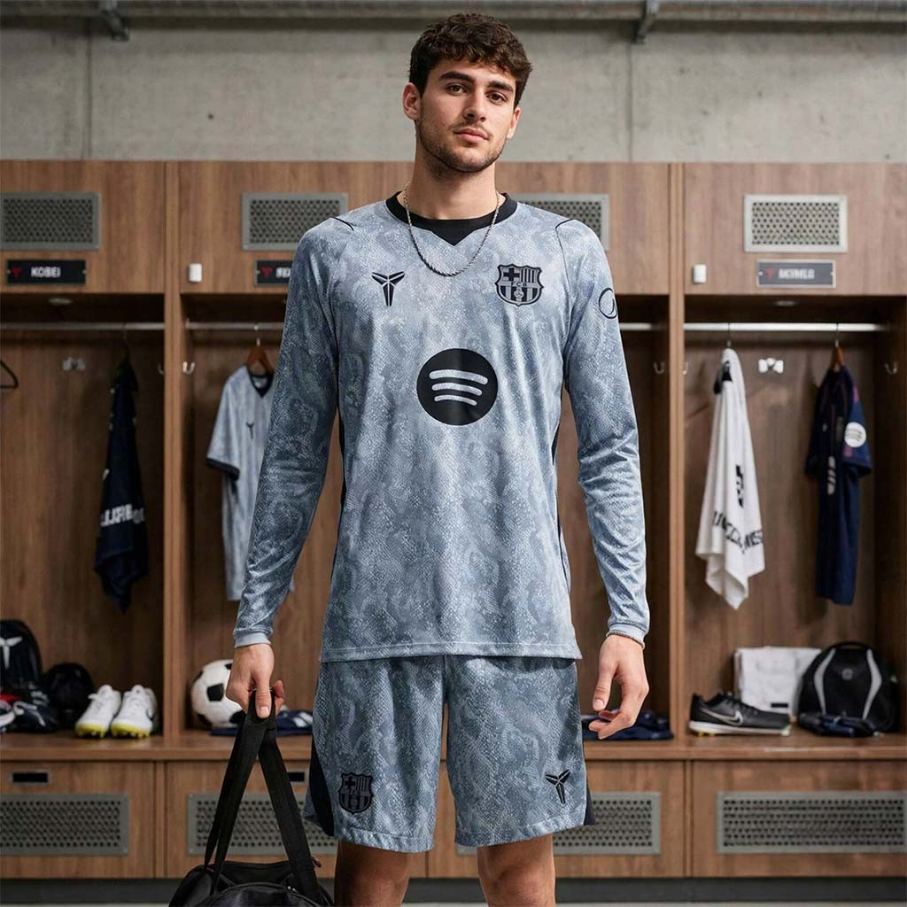 Barca X Kobe Bryant Goalkeeper Long Sleeve Jersey And Shorts Set FC Barcelona Merch