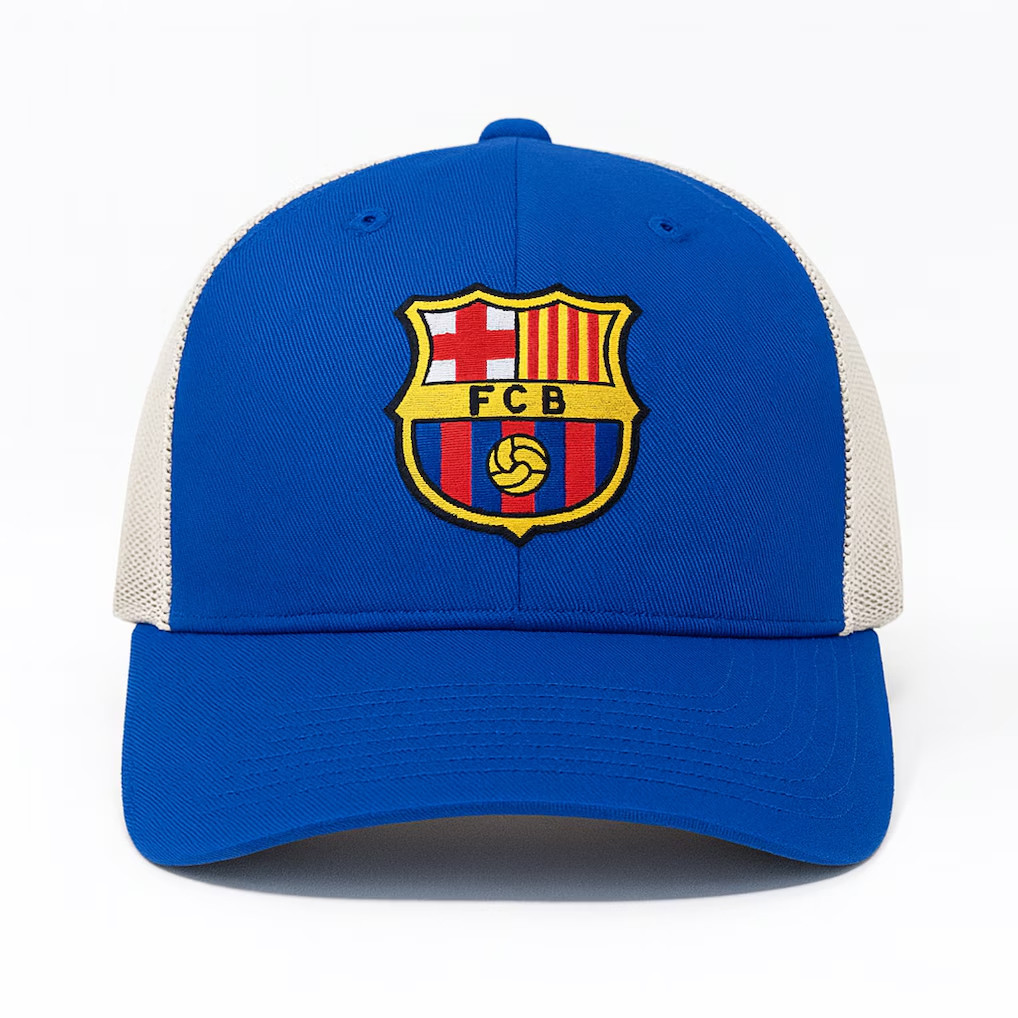 Barcelona Merch 2026 Barcelona 1863FC Crest Trucker Hat FC Barcelona LaLiga Champions Merch
