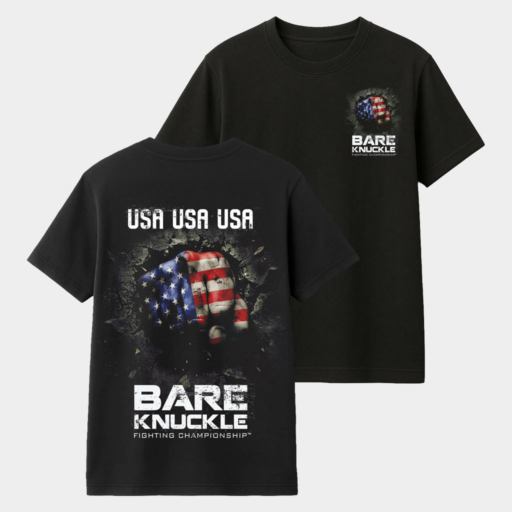 Bare Knuckle Merch 2026 BKFC USA USA T-Shirt Black Gifts For Patriotic Dad