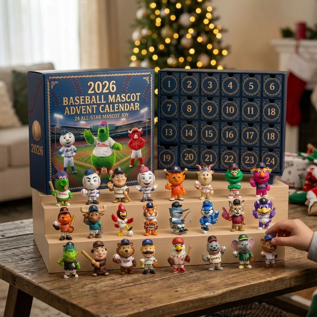 Baseball Mascot Advent Calendar 2026 Christmas Ornaments Xmas Gift For Baseball Lovers