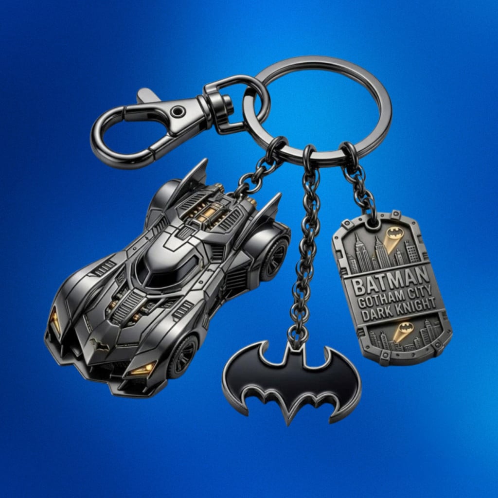 Batman Gotham City Dark Knight Keychain Batman Merch Gifts For DC Comics Fans For Brothers