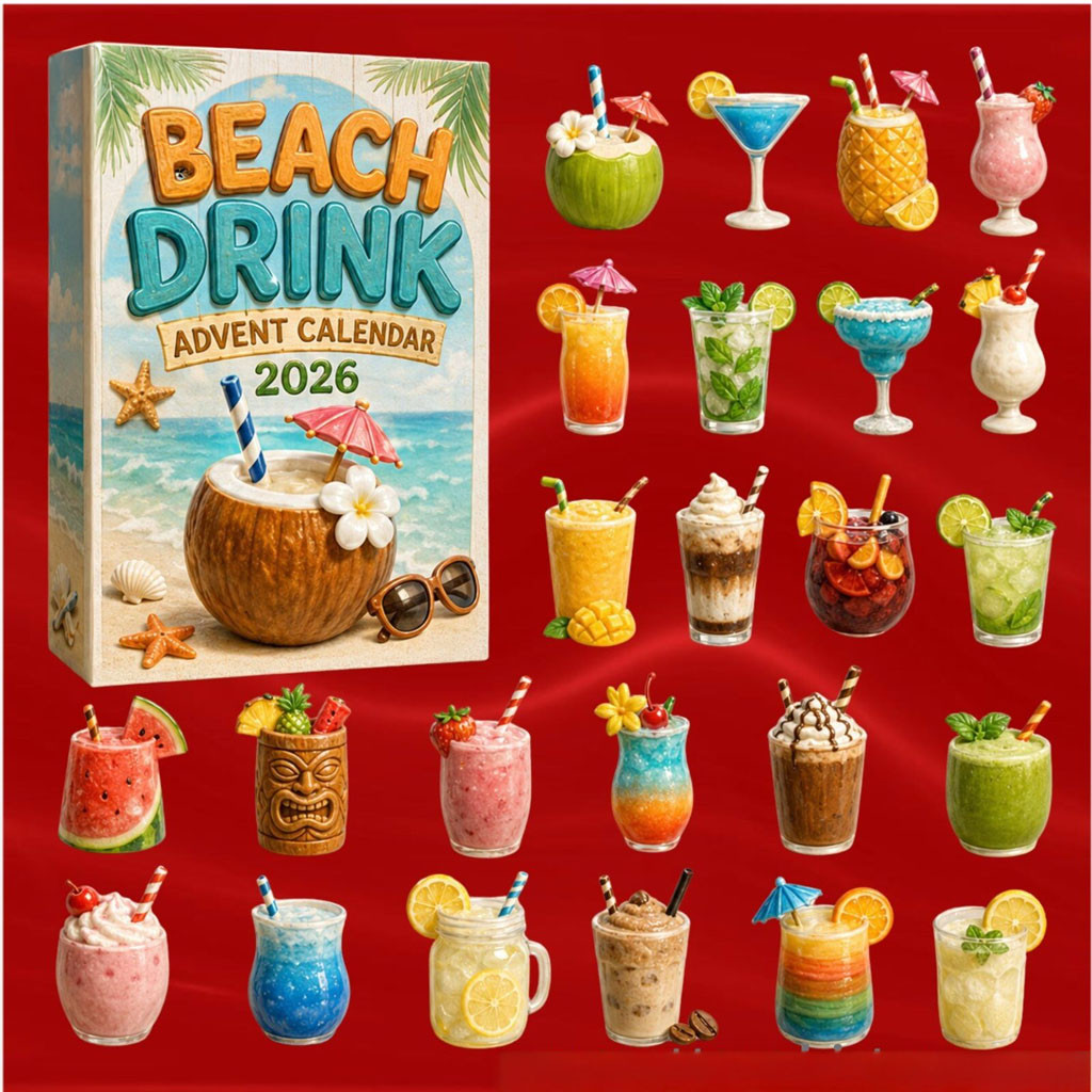 Beach Drink Advent Calendar 24 Tropical Cocktail And Smoothie Acrylic Ornament Christmas Gifts