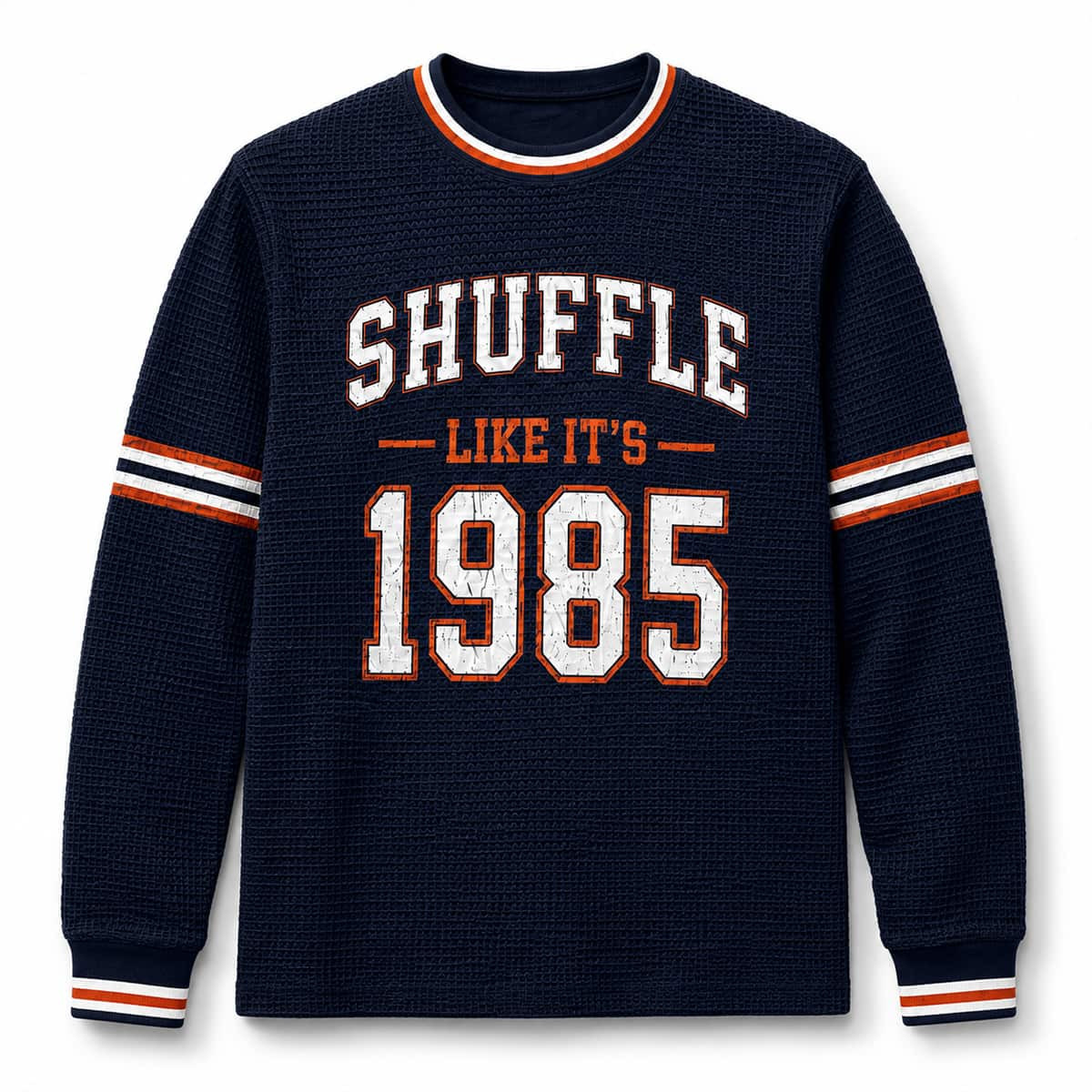 Bears Shuffle Like It's 1985 Waffle Long Sleeve T-Shirt Chicago Bears Merch Gifts For Fans
