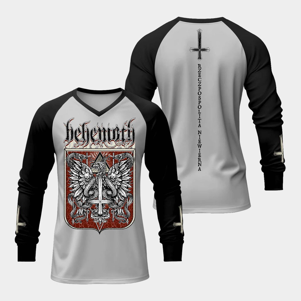 Behemoth Merch 2026 The Republic Of The Unfaithful V-Neck Long Sleeve Shirt Gifts For Fans
