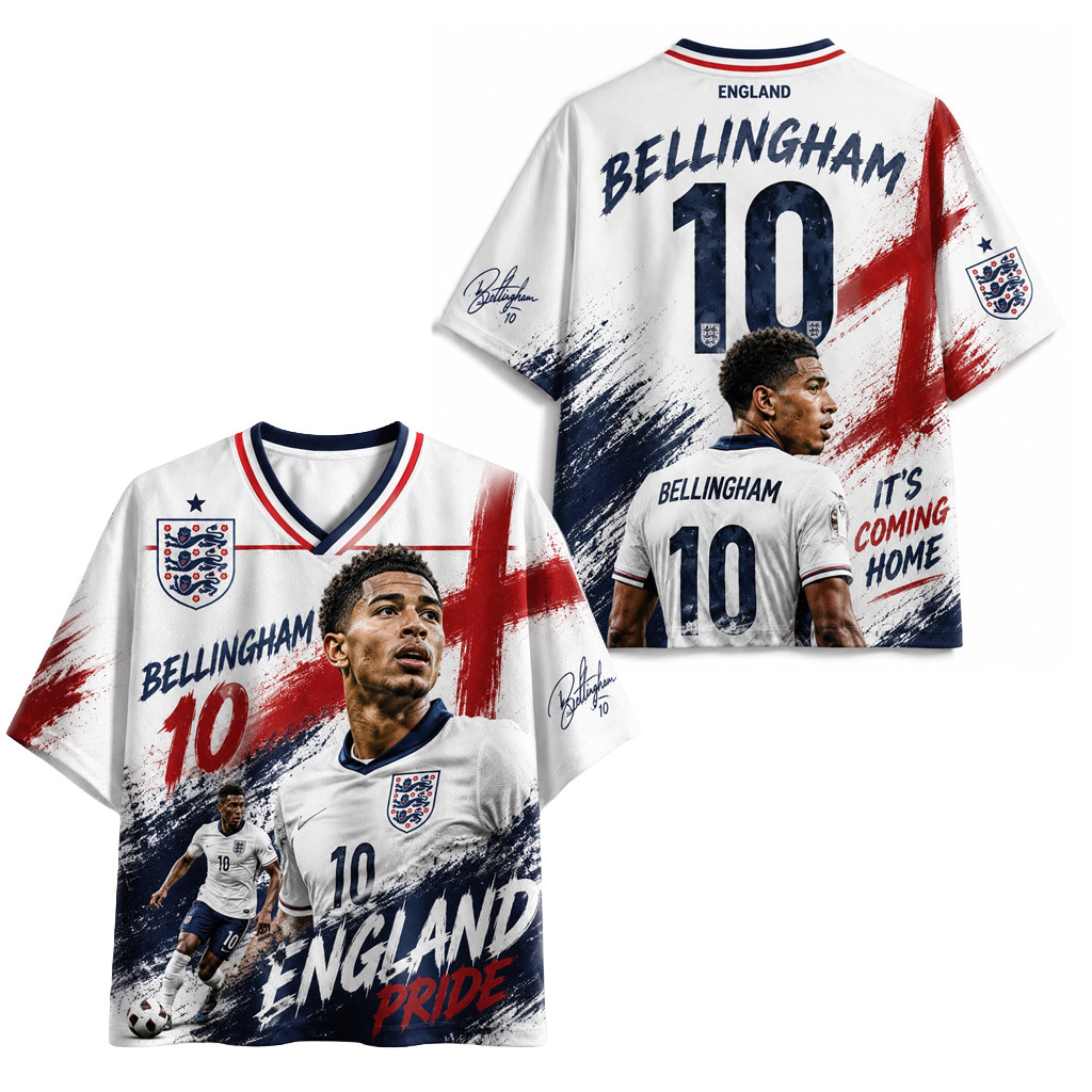 Bellingham #10 England 2026 World Cup Football Jersey England Pride Bellingham Merch Signed