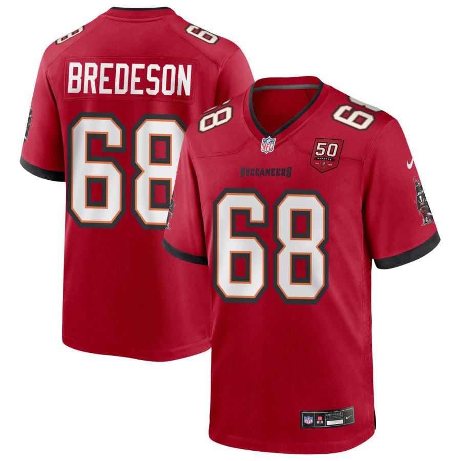 Ben Bredeson Tampa Bay Buccaneers 2025 50th Season Game Jersey - Red