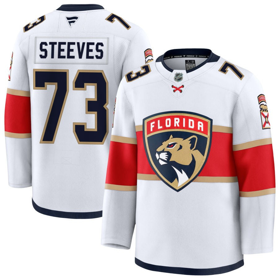 Ben Steeves Florida Panthers 2025 Away Jersey - White 1 Ben Steeves Florida Panthers 2025 Away Jersey - White