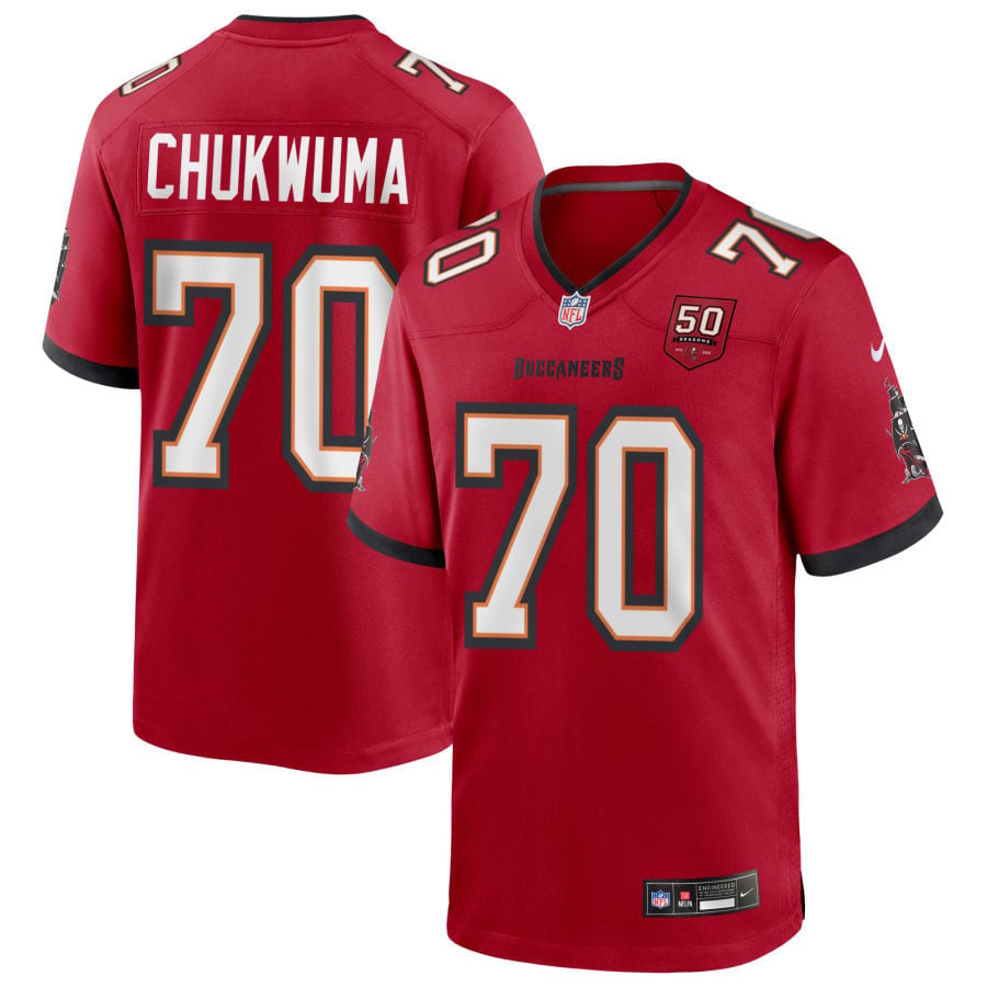 Benjamin Chukwuma Tampa Bay Buccaneers 2025 50th Season Game Jersey - Red