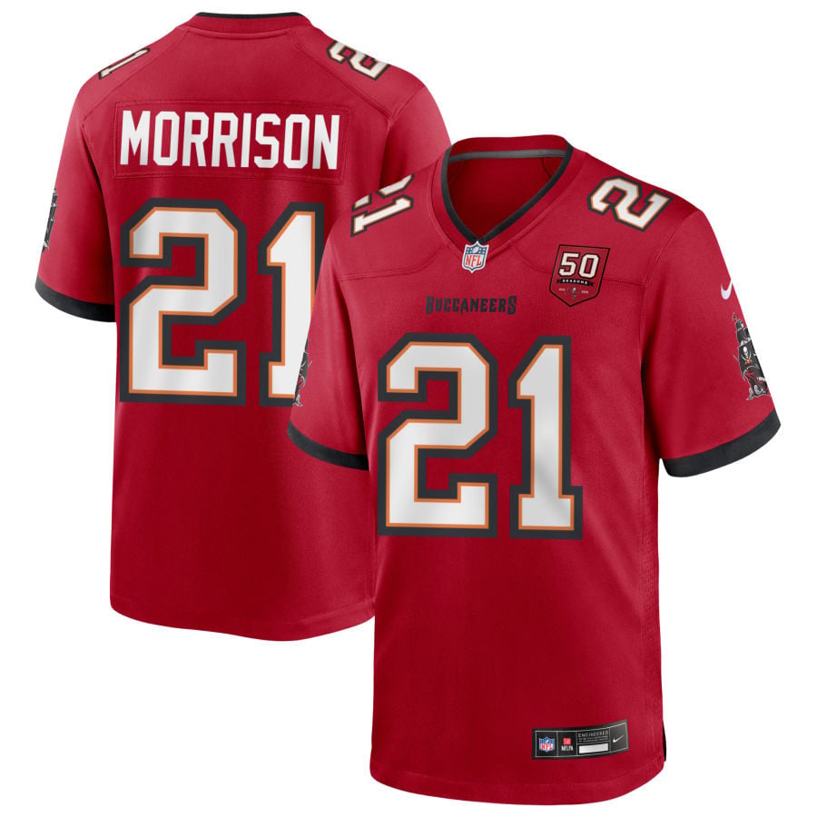 Benjamin Morrison Tampa Bay Buccaneers 2025 50th Season Game Jersey - Red