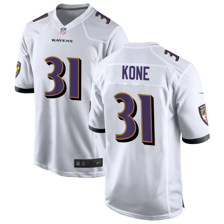 Bilhal Kone Baltimore Ravens 2025 Game Jersey - White