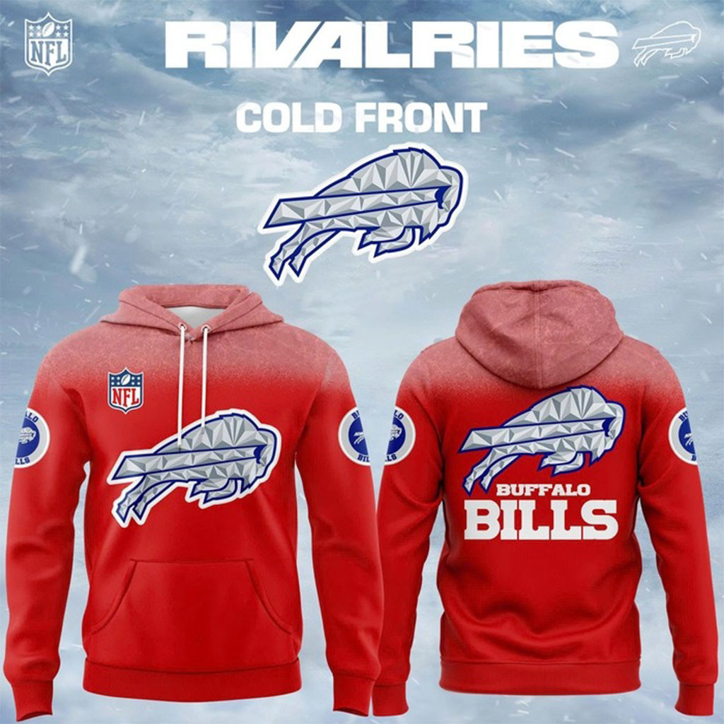 Bills Cold Front Rivalries Threads Hoodie Red Buffalo Bills Merch Gifts For Brother