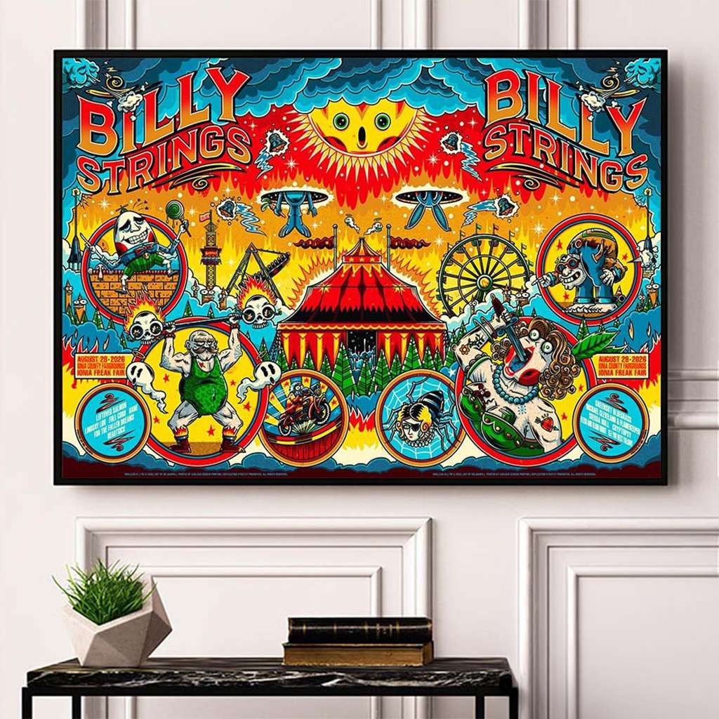 Billy Strings Ionia Freak Fair 2026 Night 1 And 2 Combined Poster Billy Strings Merch Fan Gift