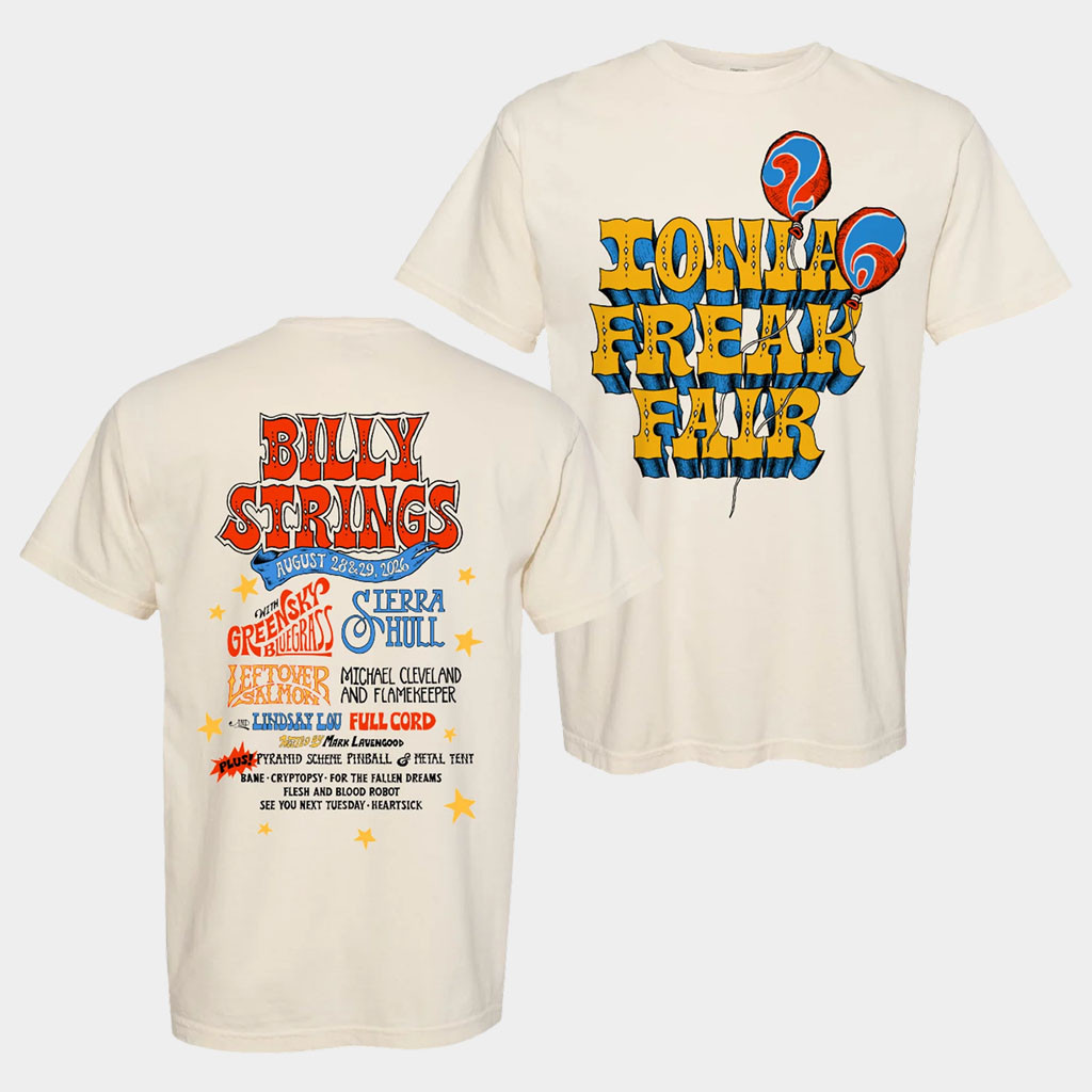 Billy Strings Merch 2026 Ionia Freak Fair T-Shirt Logan Fox Clothing Best Gift For Fans