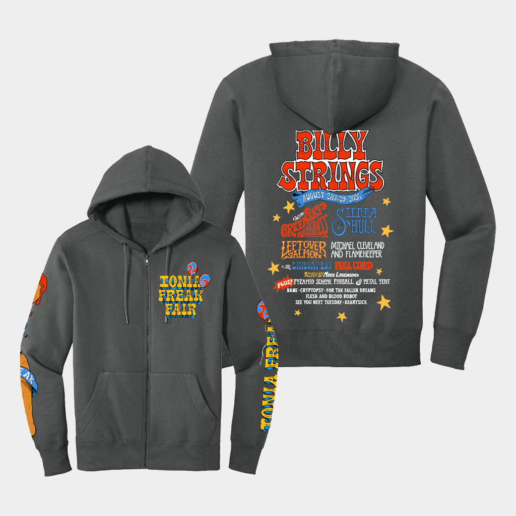 Billy Strings Merch 2026 Ionia Freak Fair Zip Hoodie Logan Fox Clothing Gift For Fans